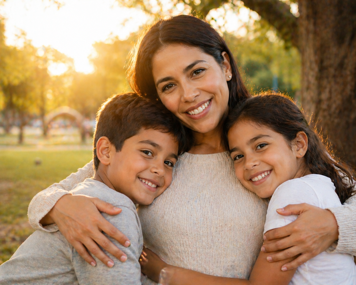 Madre con sus hijos — Seguro de Vida Next Level Seguros