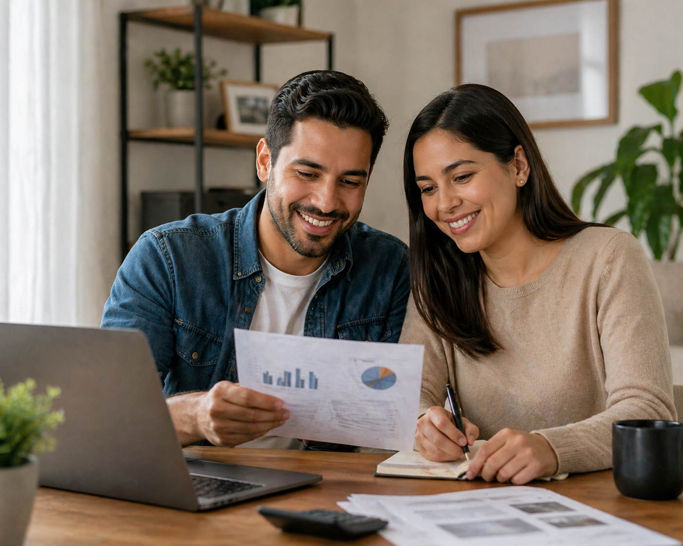 Pareja planificando su futuro financiero